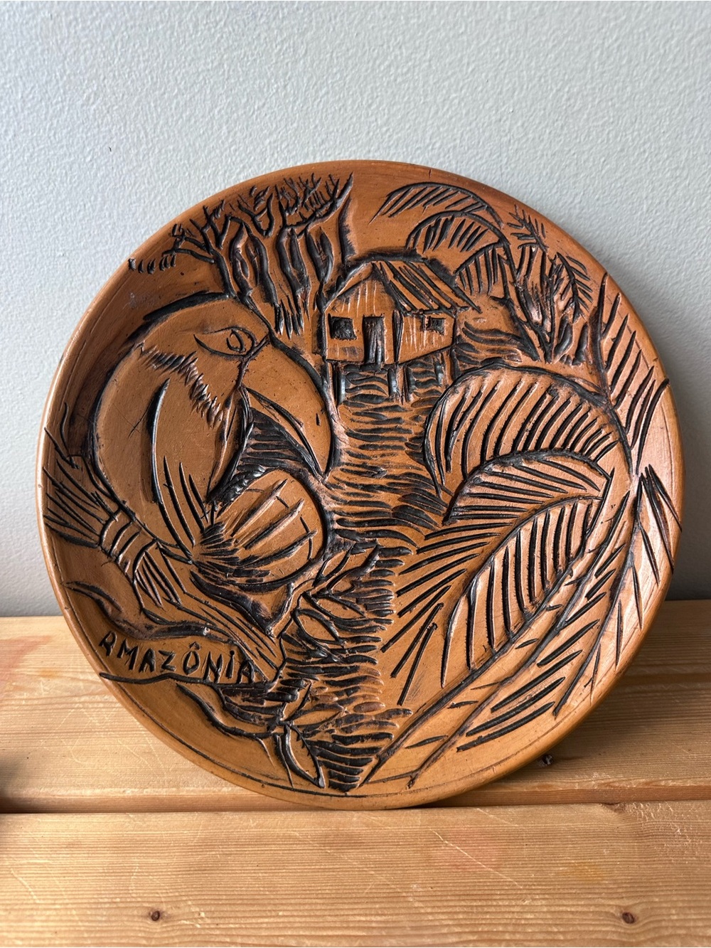 Beautifully Hand Crafted hand carved wooden Plate From Brazil